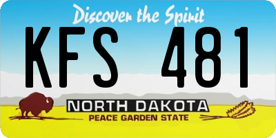 ND license plate KFS481