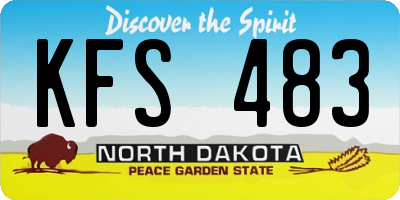ND license plate KFS483