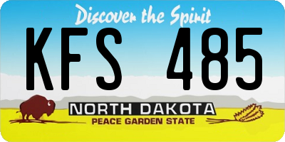 ND license plate KFS485