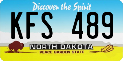 ND license plate KFS489