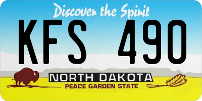 ND license plate KFS490