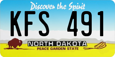 ND license plate KFS491