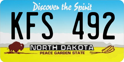 ND license plate KFS492