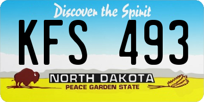 ND license plate KFS493