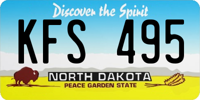 ND license plate KFS495