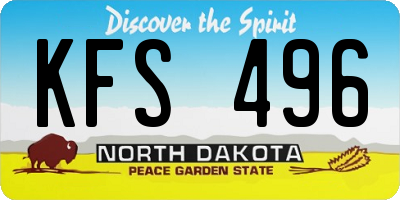 ND license plate KFS496