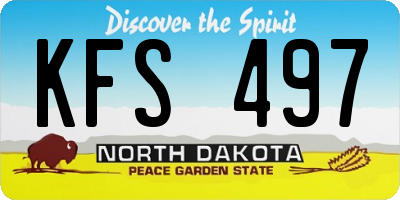 ND license plate KFS497