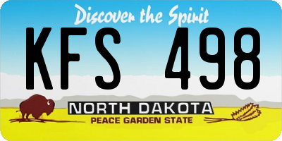 ND license plate KFS498