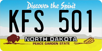ND license plate KFS501