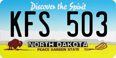 ND license plate KFS503