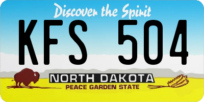 ND license plate KFS504