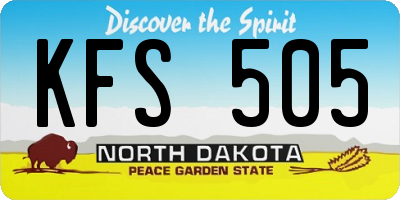 ND license plate KFS505