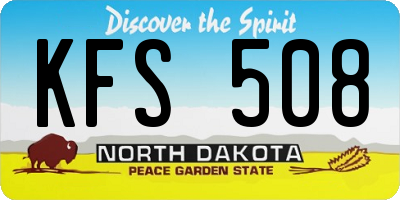 ND license plate KFS508