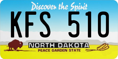ND license plate KFS510