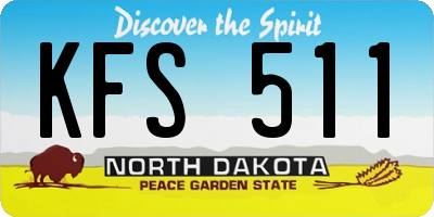 ND license plate KFS511