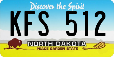 ND license plate KFS512