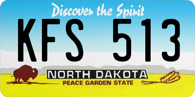 ND license plate KFS513