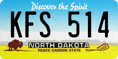 ND license plate KFS514