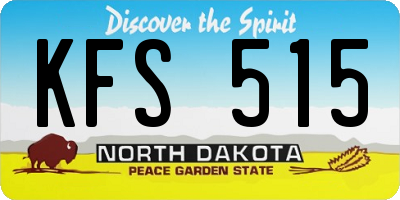 ND license plate KFS515