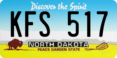 ND license plate KFS517