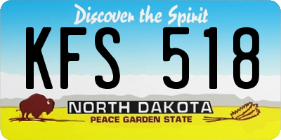 ND license plate KFS518