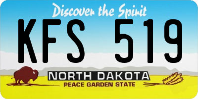 ND license plate KFS519