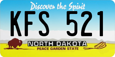 ND license plate KFS521
