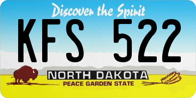 ND license plate KFS522