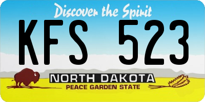 ND license plate KFS523