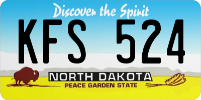 ND license plate KFS524