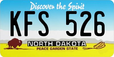 ND license plate KFS526