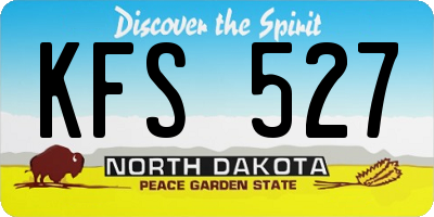 ND license plate KFS527