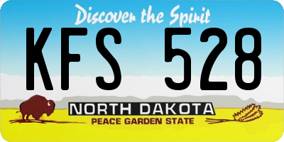 ND license plate KFS528