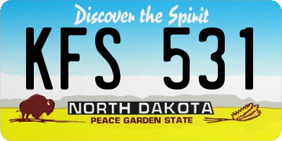 ND license plate KFS531