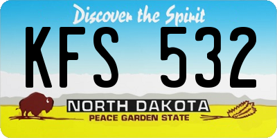 ND license plate KFS532