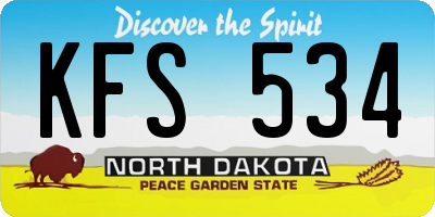 ND license plate KFS534