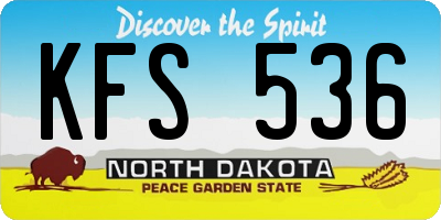 ND license plate KFS536