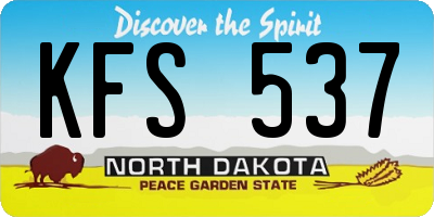 ND license plate KFS537