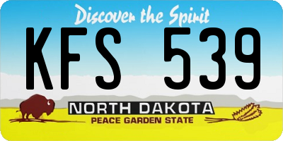 ND license plate KFS539
