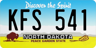 ND license plate KFS541