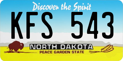 ND license plate KFS543