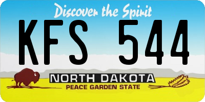 ND license plate KFS544