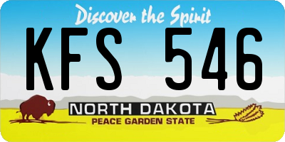 ND license plate KFS546