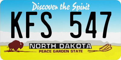 ND license plate KFS547