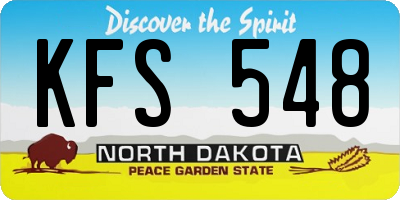 ND license plate KFS548