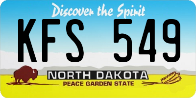 ND license plate KFS549