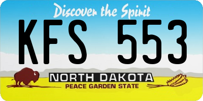 ND license plate KFS553