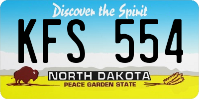 ND license plate KFS554