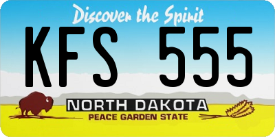 ND license plate KFS555