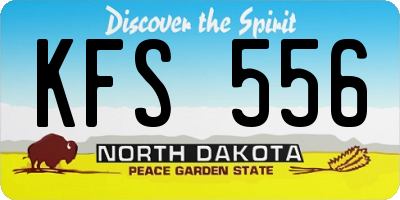ND license plate KFS556